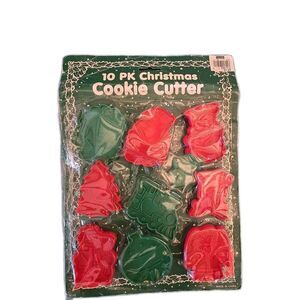 Vintage 10 Pack Christmas Cookie Cutters Bake Knob Dough Baking Holiday Cooking
